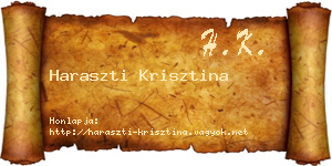 Haraszti Krisztina névjegykártya